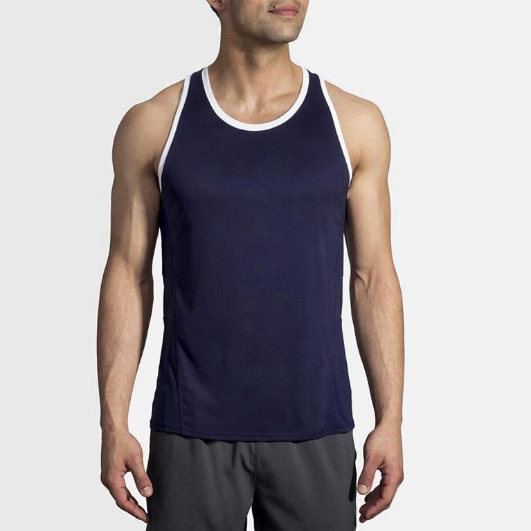 Brooks Stealth Israel - Men's Running Tank Top - Blue (57160-IEBR)